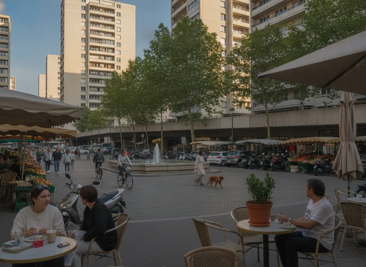 Rue du quartier Olympiades – Choisy, Paris 13e.