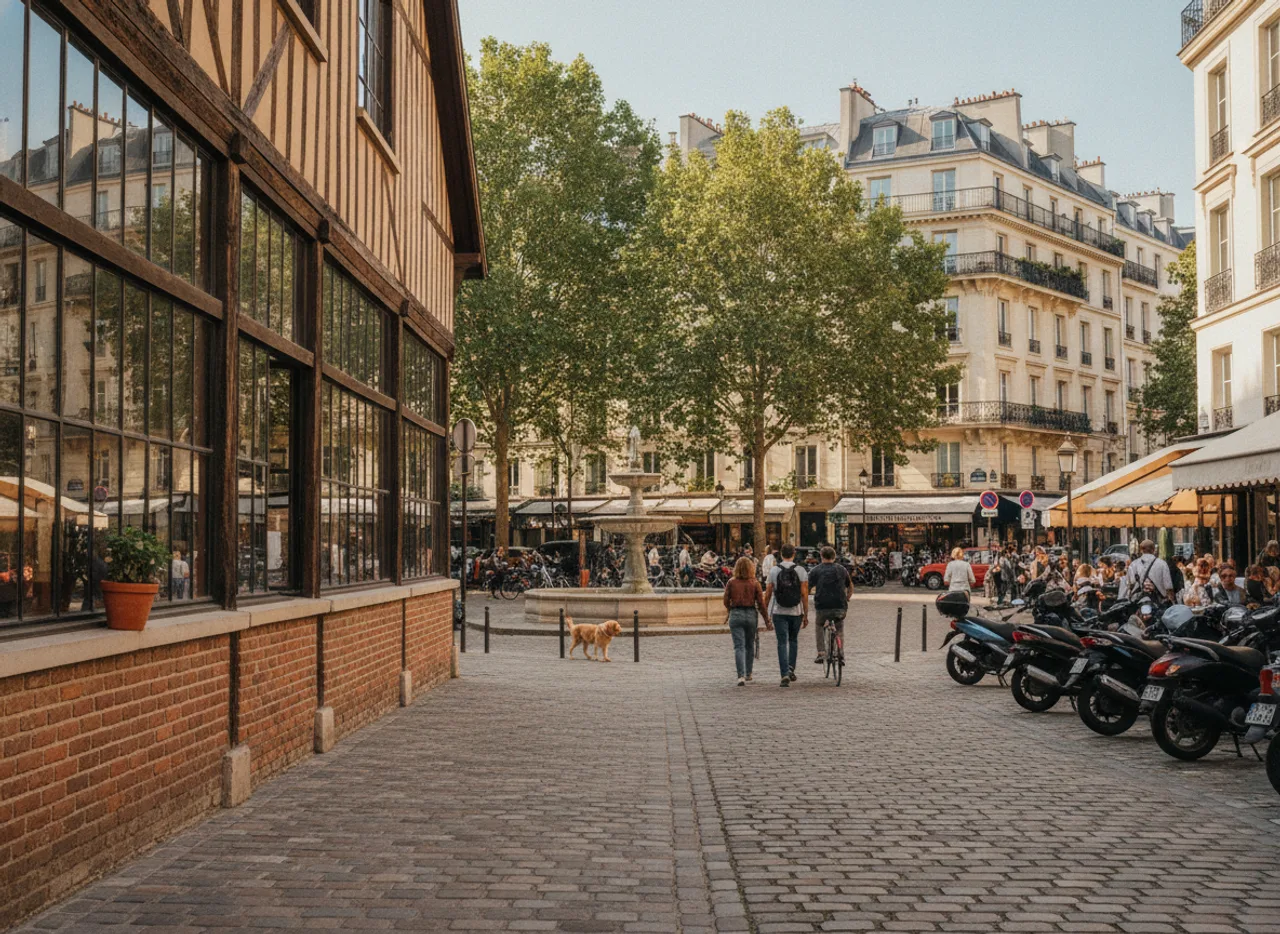 Ateliers d’artistes de brique aux grandes verrières, allée privée.