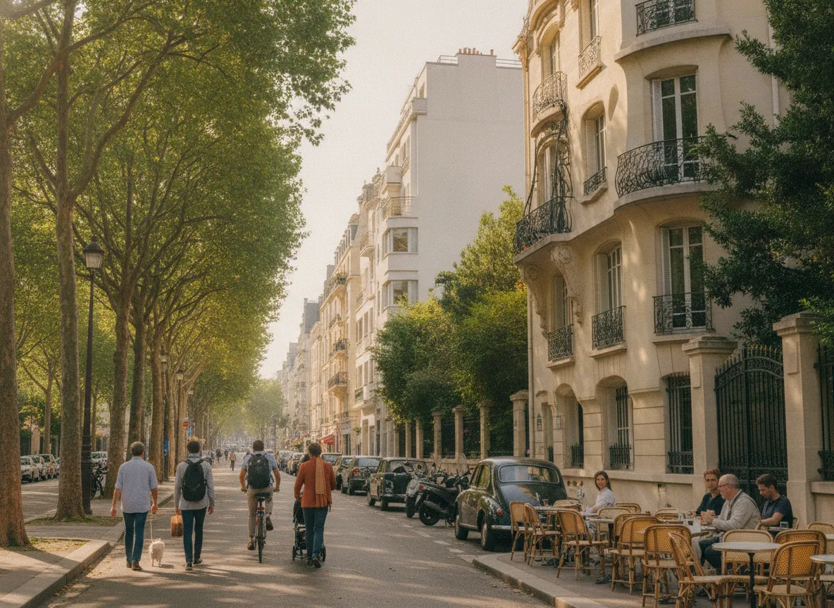 Rue du quartier Auteuil, Paris 16e.