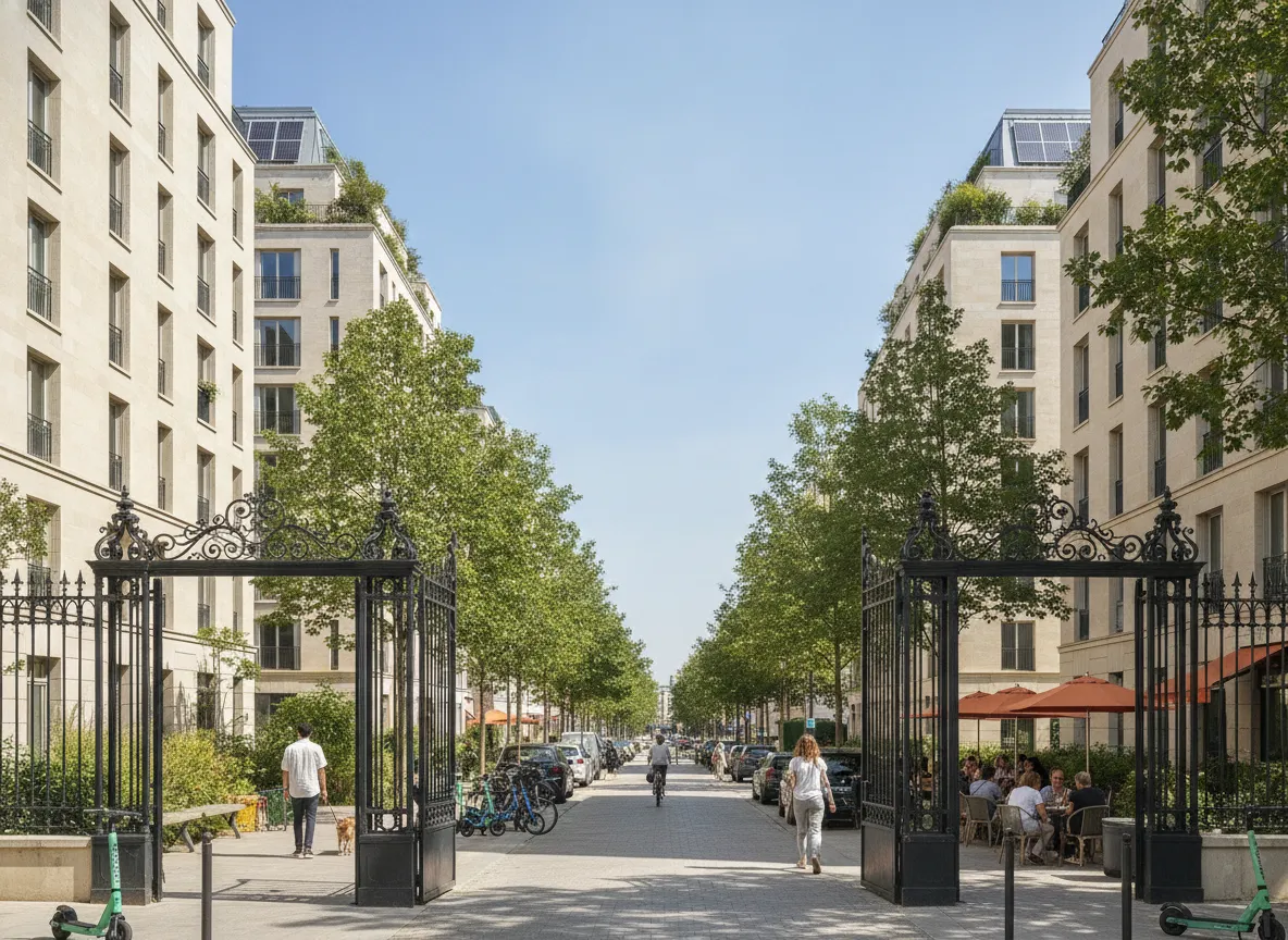 Rue du quartier Clichy-Batignolles – Martin-Luther-King, Paris 17e.