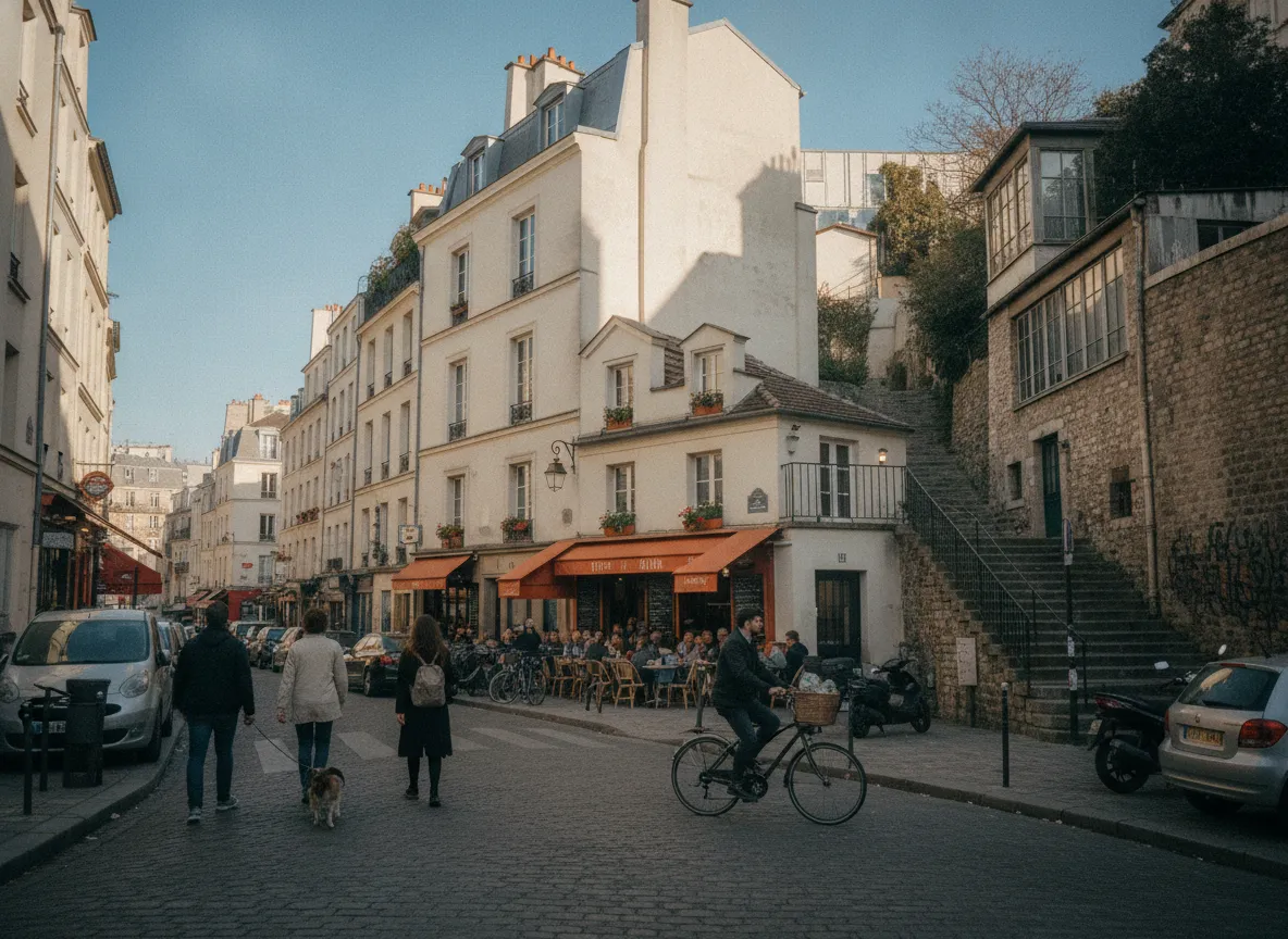 Rue du quartier Abbesses – Montmartre, Paris 18e.