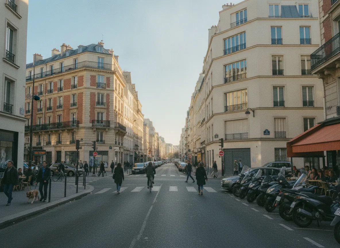 Rue du quartier Buttes-Chaumont, Paris 19e.