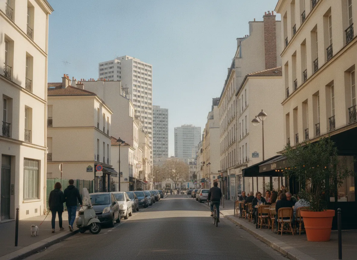 Rue du quartier Place des Fêtes – Jourdain, Paris 19e.