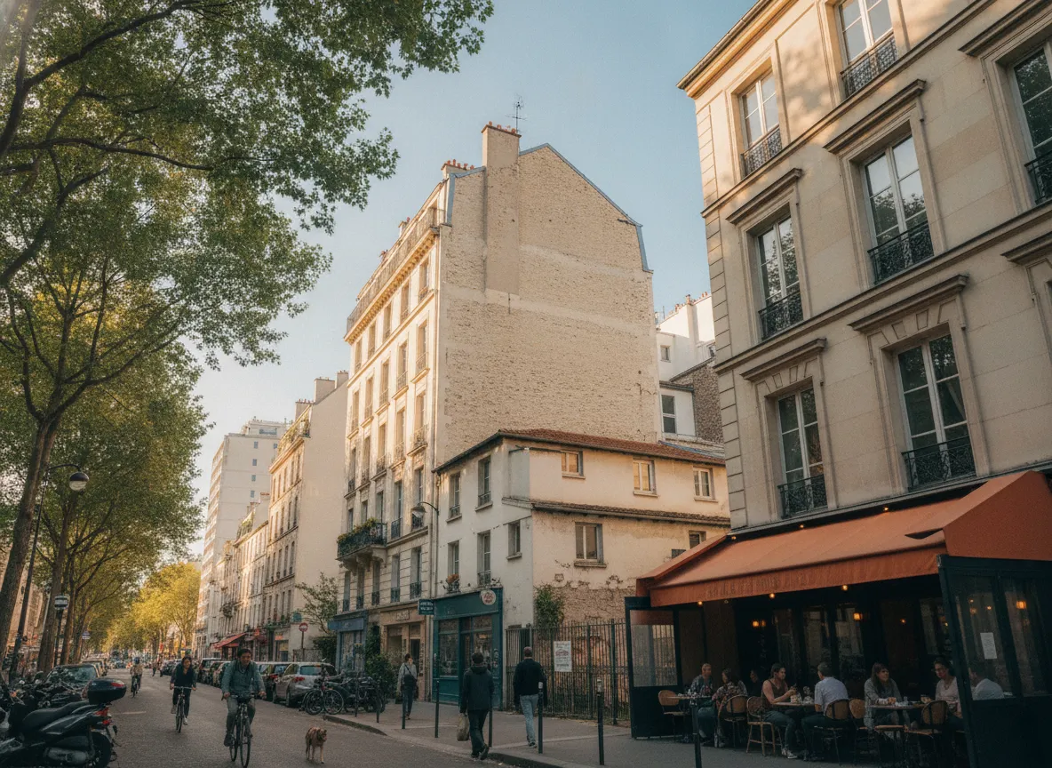 Rue du quartier Belleville, Paris 20e.