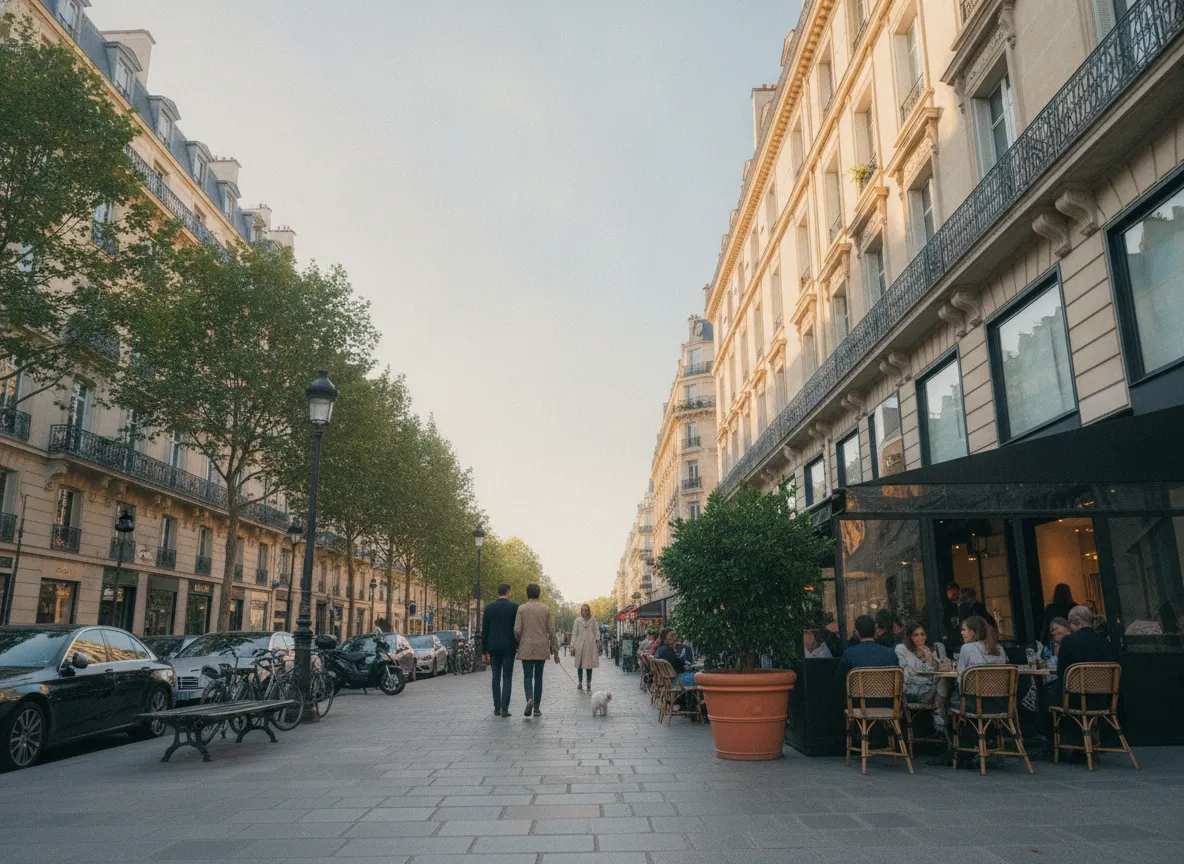 Rue du quartier Triangle d’or – Montaigne, Paris 8e.